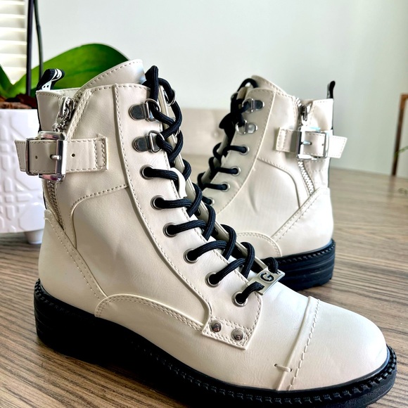 Gbg los angeles white boots Clearance
